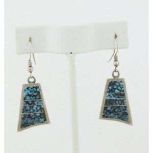 Sterling Silver Turquoise Earrings Dangle Drop